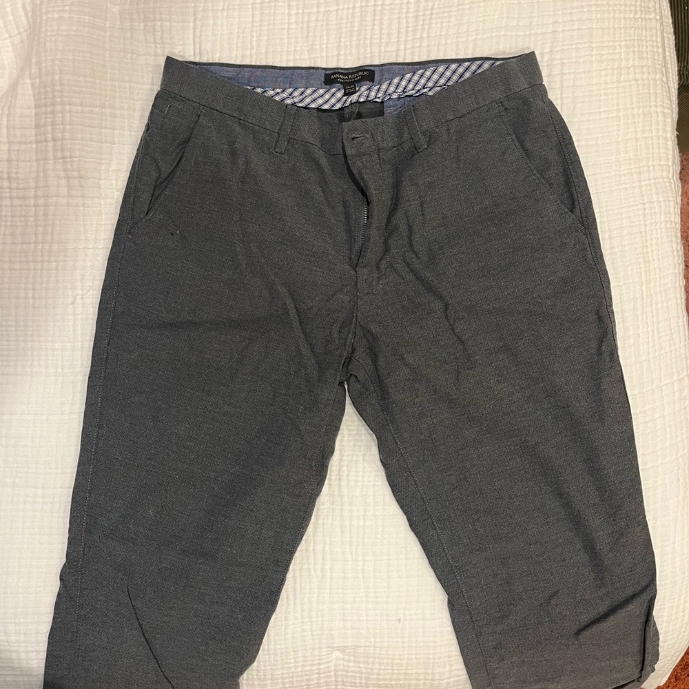 Banana Republic Herringbone Gray Trousers